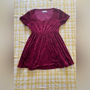 Vintage American Apparel: Burgundy Crushed Velour Dress
